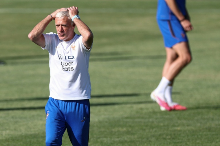 Le sélectionneur français Didier Deschamps lors d'une séance d'entraînement, à Waltham (Massachusetts), le 20 juin 2026 ( AFP / Franck FIFE )
