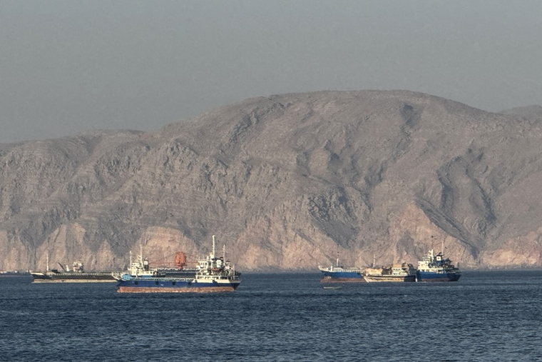 Des navires, dans le détroit d'Ormuz, entre Iran et Oman (illustration) ( AFP / - )