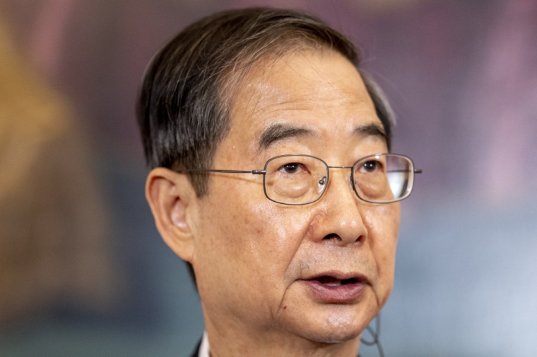 Le Premier ministre sud-coréen Han Duck-soo à Vienne, en Autriche, le 8 mai 2023. ( AFP / JOE KLAMAR )