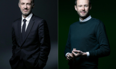 Photomontage créé le 17 décembre 2025 montrant le socialiste Emmanuel Grégoire (g) et l'écologiste David Belliard ( AFP / JOEL SAGET )