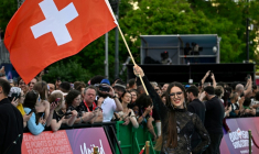 L'artiste suisse Veronica Fusaro à Vienne, en Autriche, le 10 mai 2026. ( AFP / Tobias SCHWARZ )