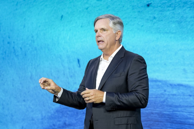 Larry Culp à New York, aux États-Unis, le 6 septembre 2023. ( GETTY IMAGES NORTH AMERICA / ILYA S. SAVENOK )