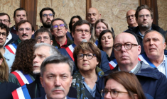 Le maire de Lille Arnaud Deslandes et son prédécesseur Martine Aubry à Lille le 19 octobre 2026 ( AFP / Francois LO PRESTI )