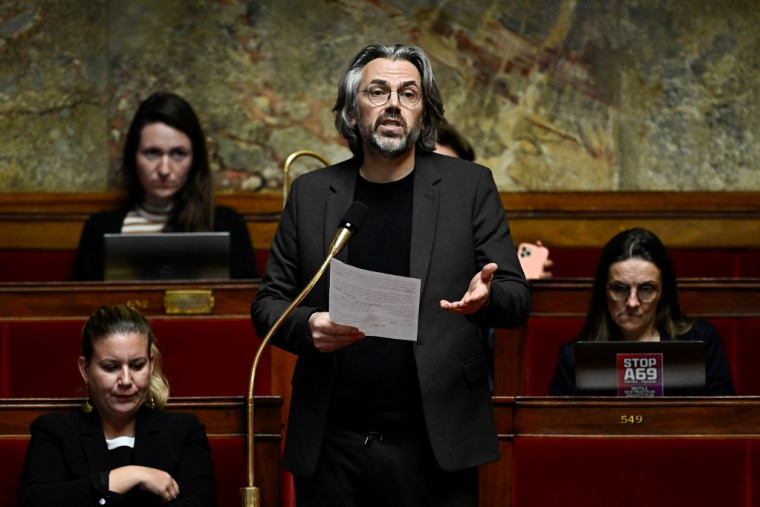 Aymeric Caron à Paris, le 24 octobre 2024. ( AFP / JULIEN DE ROSA )