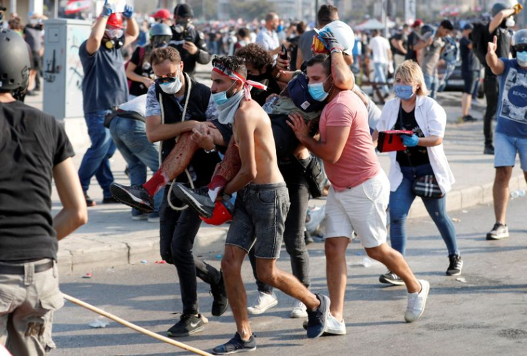 PLUS DE 110 BLESSÉS LORS DE LA MANIFESTATION DE BEYROUTH