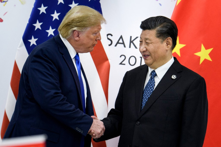 Donald Trump et Xi Jinping à Osaka, au Japon, le 28 juin 2019. ( AFP / BRENDAN SMIALOWSKI )