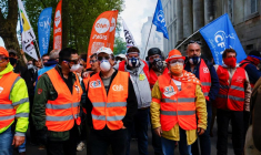 Les membres du syndicat lors d'une manifestation à Nantes