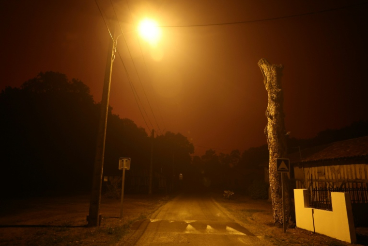 Un incendie de forêt fait rage près de Luglon, dans les Landes, le 13 août 2026 ( AFP / ROMAIN PERROCHEAU )