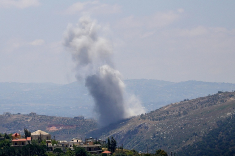 Une frappe aérienne israélienne sur le village de Yohmor, dans le sud du Liban, le 26 mai 2026 ( AFP / - )