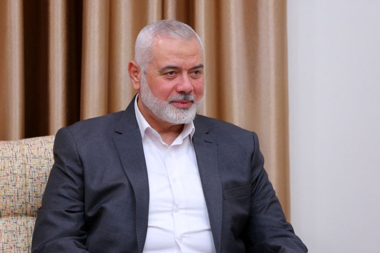 Le principal dirigeant du groupe palestinien Hamas, Ismail Haniyeh, rencontre le guide suprême iranien, l'ayatollah Ali Khamenei
