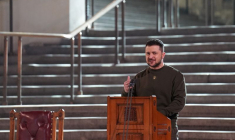 Le président ukrainien Volodymyr Zelenskiy en visite au Royaume-Uni