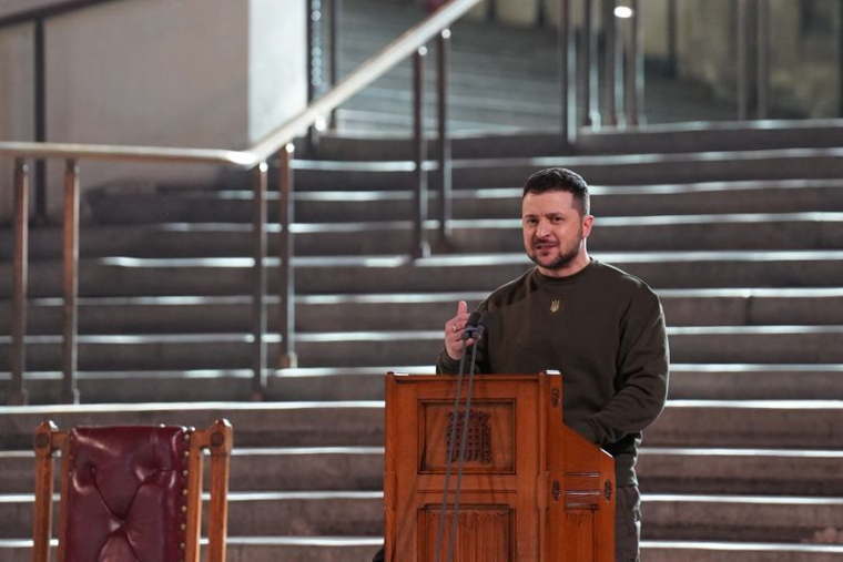 Le président ukrainien Volodymyr Zelenskiy en visite au Royaume-Uni