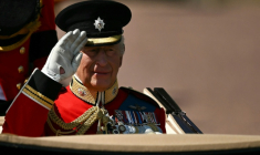 Le roi Charles III lors de la parade militaire célébrant son anniversaire à Londres le 14 juin 2025  ( AFP / Ben STANSALL )