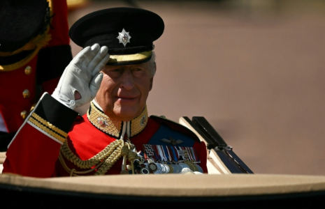 Le roi Charles III lors de la parade militaire célébrant son anniversaire à Londres le 14 juin 2025  ( AFP / Ben STANSALL )