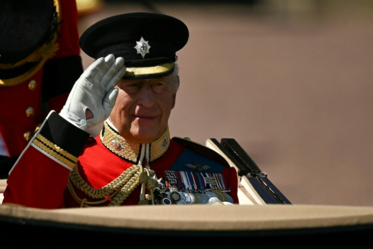 Le roi Charles III lors de la parade militaire célébrant son anniversaire à Londres le 14 juin 2025 ( AFP / Ben STANSALL )