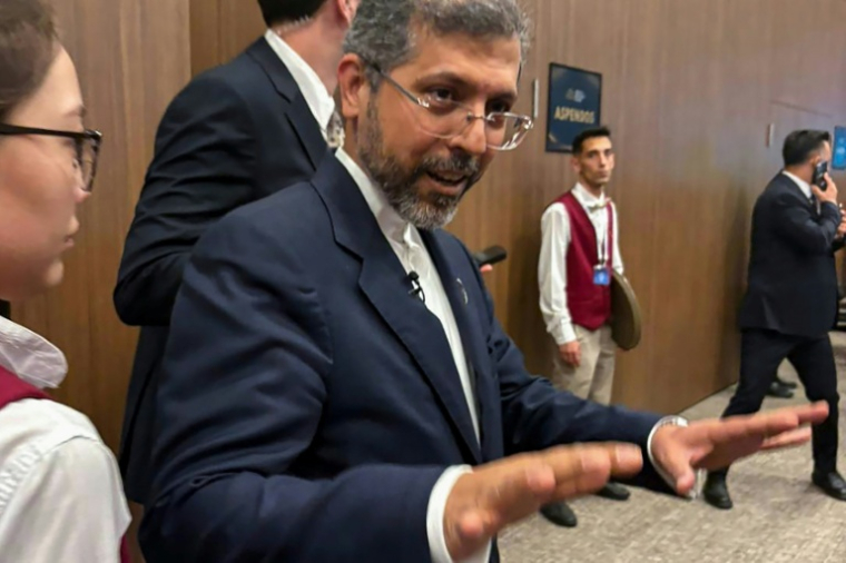 Le vice-ministre iranien des Affaires étrangères, Saeed Khatibzadeh, lors du 5e Forum diplomatique d' Antalya, dans le sud-ouest de la Turquie, le 18 avril 2026 ( AFP / Fulya OZERKAN )