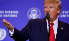 Le président américain Donald Trump lors d'une conférence de presse à New York City