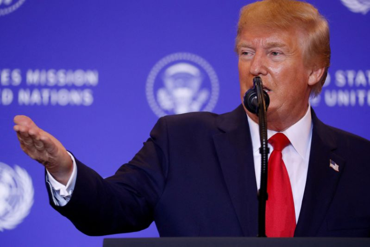 Le président américain Donald Trump lors d'une conférence de presse à New York City