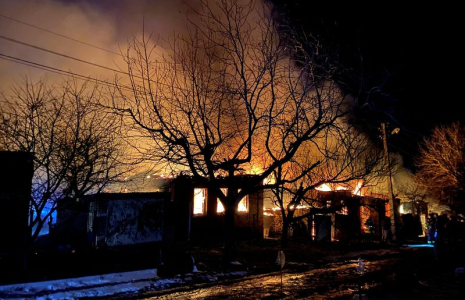 Site d'une attaque de drone russe, à Kharkiv