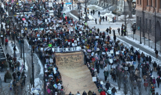 La manifestations contre la police de l'immigration à Minneapolis le 30 janvier 2026 ( AFP / Charly TRIBALLEAU )