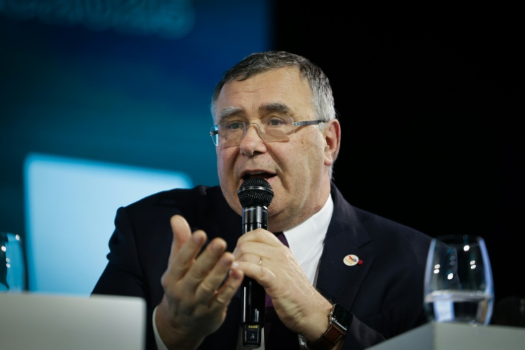 Le PDG de TotalEnergies Patrick Pouyanné, le 18 mars 2025 à Paris ( AFP / Thibaud MORITZ )