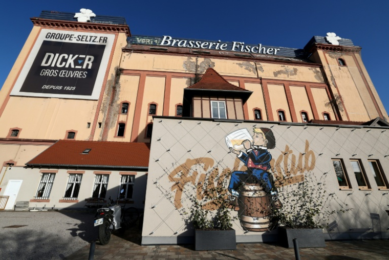 Les bâtiments de l'ancienne brasserie Fischer à Schiltigheim, en banlieue de Strasbourg, le 16 janvier 2026 ( AFP / FREDERICK FLORIN )