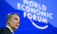 L'alors directeur-général du Forum de Davos, Børge Brende, le 22 janvier 2026 à Davos ( AFP / Fabrice COFFRINI )