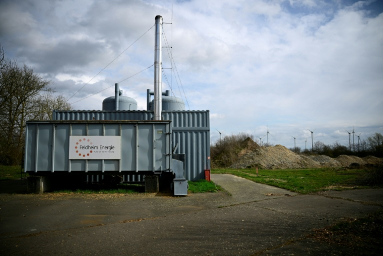 Une centrale thermique alimentée en copeaux de bois, le 25 mars 2026 à Feldheim, dans l'est de l'Allemagne ( AFP / Tobias SCHWARZ )