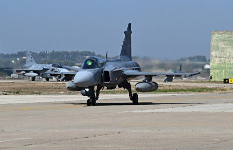 Prague has been using Gripen one- and two-seaters made by Sweden's Saab since 2005 ( AFP / Andreas SOLARO )