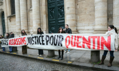 Rassemblement à Paris le 15 février 2026 pour demander "justice pour Quentin", décédé à Lyon après une agression mortelle  ( AFP / ALAIN JOCARD )