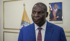 Faustin Archange Touadéra à Bangui, le 9 août 2023. ( AFP / BARBARA DEBOUT )