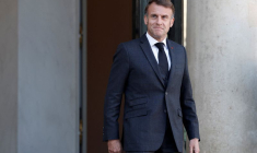 Le président français Macron au palais de l'Élysée à Paris