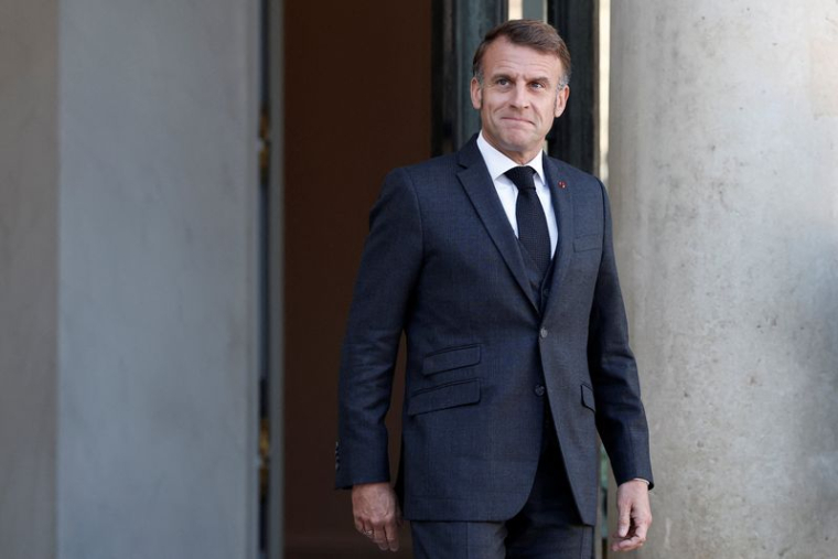 Le président français Macron au palais de l'Élysée à Paris