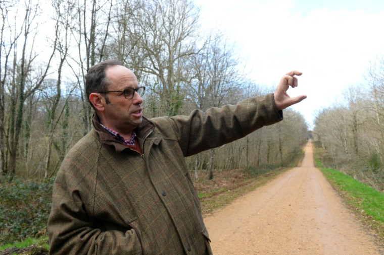 Antoine d'Amécourt, forestier et président de Fransylva, le 4 février 2022 à Avoise, dans la Sarthe. ( AFP / JEAN-FRANCOIS MONIER )