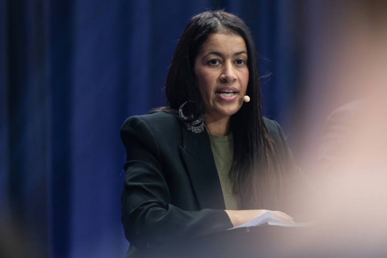 La candidate LFI à la mairie de Lille Lahouaria Addouche, le 4 mars 2026 à Lille  ( AFP / Sameer Al-DOUMY )