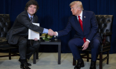 Donald Trump et Javier Milei, à New York, le 23 septembre 2025 ( GETTY IMAGES NORTH AMERICA / CHIP SOMODEVILLA )