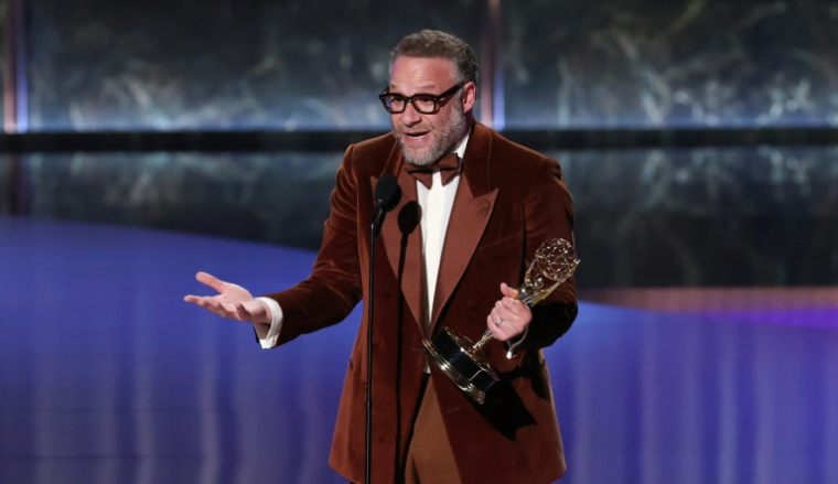 L'acteur Seth Rogen lors des Emmy Awards, le 14 septembre 2025 à Los Angeles ( AFP / Valerie MACON )