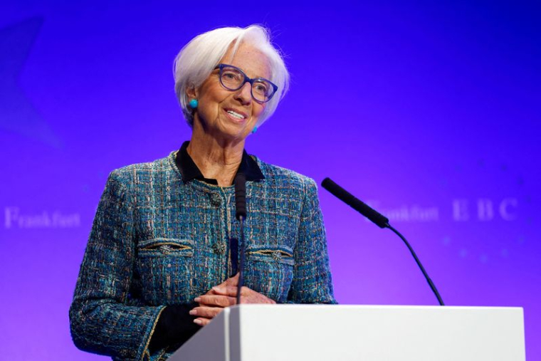 Lagarde, présidente de la BCE, prononce un discours lors de la Semaine financière de l'Euro, à Francfort