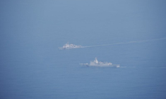 Des navires de garde-côtes chinois sont photographiés alors qu'ils naviguent à un endroit non divulgué dans les eaux autour de Taïwan