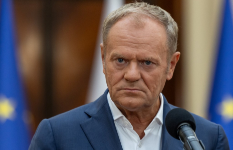 Le Premier ministre polonais Donald Tusk, le 11 septembre 2025, à Varsovie ( AFP / WOJTEK RADWANSKI )