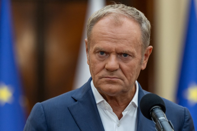 Le Premier ministre polonais Donald Tusk, le 11 septembre 2025, à Varsovie ( AFP / WOJTEK RADWANSKI )