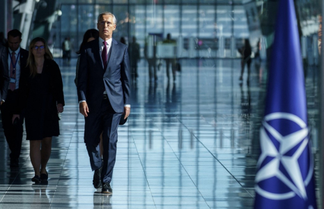 Jens Stoltenberg à Bruxelles, en Belgique, le 13 juin 2024. ( AFP / SIMON WOHLFAHRT )