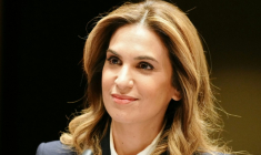 La journaliste Sonia Mabrouk, le 29 février 2024 à Paris ( AFP / Dimitar DILKOFF )