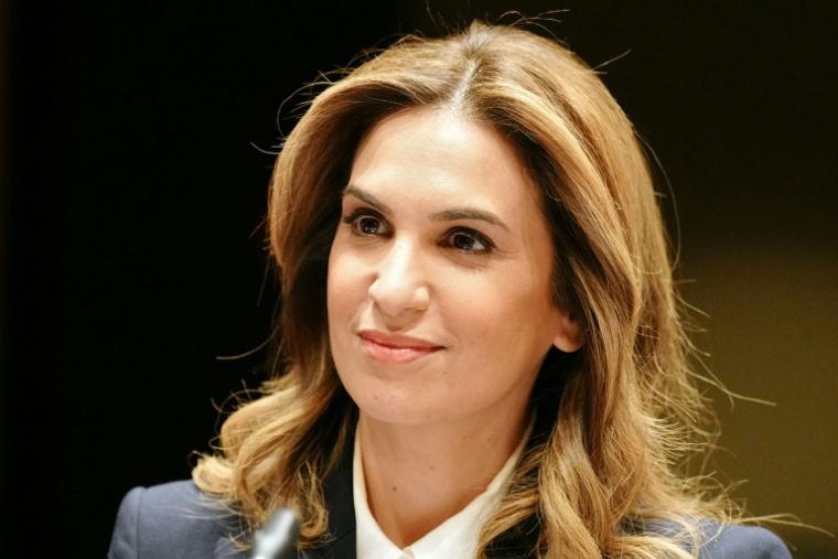 La journaliste Sonia Mabrouk, le 29 février 2024 à Paris ( AFP / Dimitar DILKOFF )