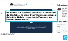 Crise diplomatique évitée, la Turquie renonce à l'expulsion de 10 ambassadeurs occidentaux
