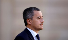 Le ministre français de l'Intérieur, Gerald Darmanin, après la réunion hebdomadaire du cabinet à l'Élysée