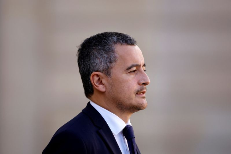 Le ministre français de l'Intérieur, Gerald Darmanin, après la réunion hebdomadaire du cabinet à l'Élysée