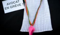 Des avocats ont porté vendredi l'opposition de leur profession au projet de loi du garde des Sceaux sur la justice criminelle ( AFP / Joël SAGET )