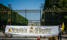 Mobilisation contre la loi Duplomb, devant le Sénat, à Paris, le 30 juin 2025 ( AFP / Dimitar DILKOFF )