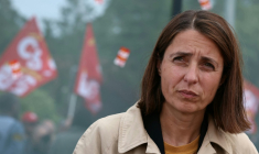 La secrétaire générale de la CGT Sophie Binet, à Mertzwiller (Bas-Rhin) le 5 juin 2025 ( AFP / Frederick FLORIN )